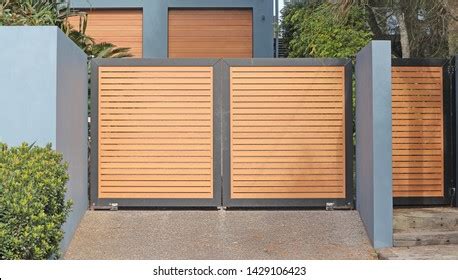 Automatic Swing Open Front Gates Horizontal Stock Photo 1429106423 ...