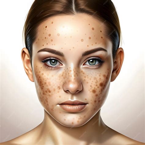 Hyperpigmentation skin condition dark spots medical illustration uneven