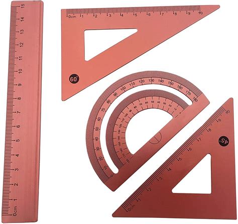accod aluminum alloy ruler set math ruler geometry tool set scale ruler