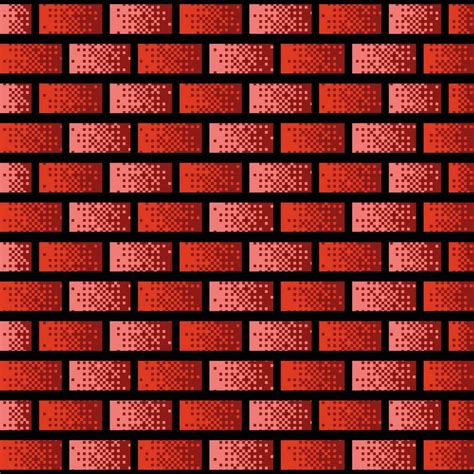 Bricks vector pattern illustration background with bitmap pixel styled ...