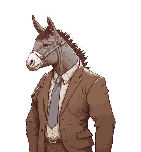 A Unique Animal Design Donkey in Formal Wear 22584099 PNG