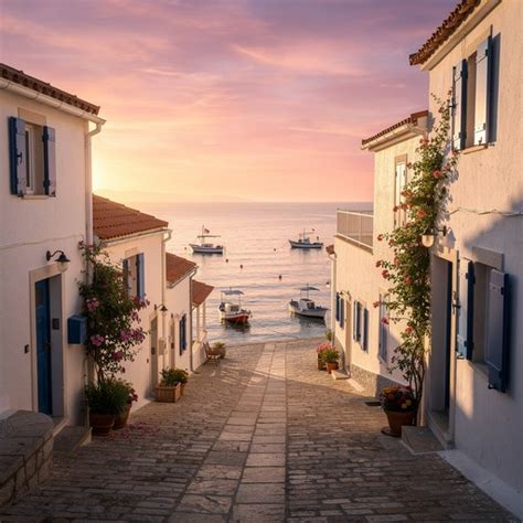 coastal village sunset image sunset village coastal