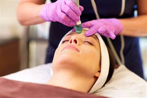 Woman Having Microdermabrasion Facial Treatment Stock Image - Image of ...