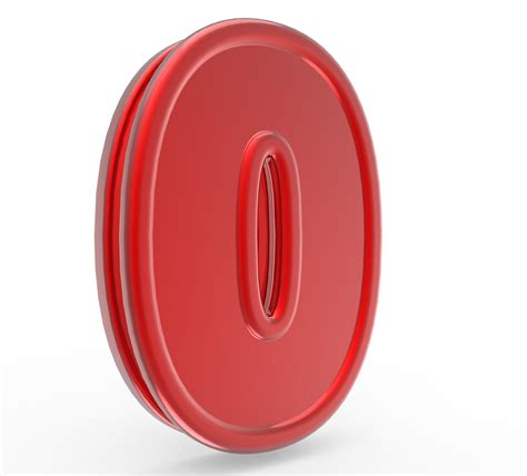 Number 0 3d render collection red file PNG 29443727 PNG