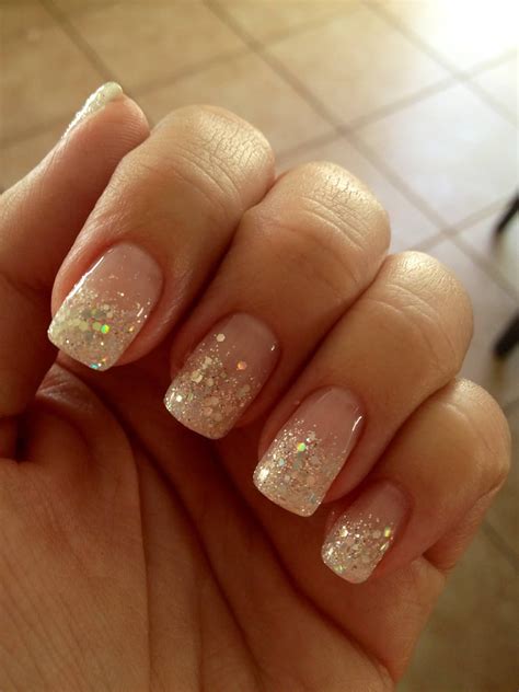 French Tip Nails With Glitter Base at Fred Mounce blog