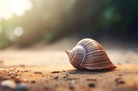 premium ai image  closeup view   shell   ground