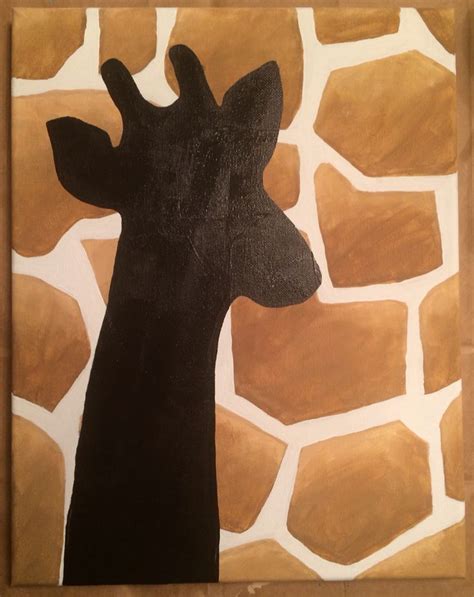 Giraffe canvas painting silhouette | Animal canvas paintings, Canvas ...