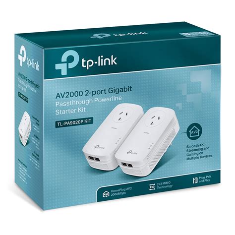 TL-PA9020P KIT | AV2000 2-Port Gigabit Passthrough Powerline Starter ...