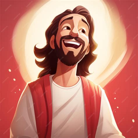 Premium Photo | Joyful Jesus A Heartwarming Cartoon Depicting the