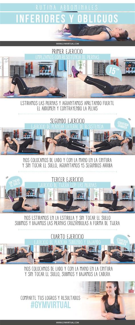 RUTINA ABDOMINALES INFERIORES Y OBLICUOS PASO A PASO | Abdominales inferiores, Ejercicios ...