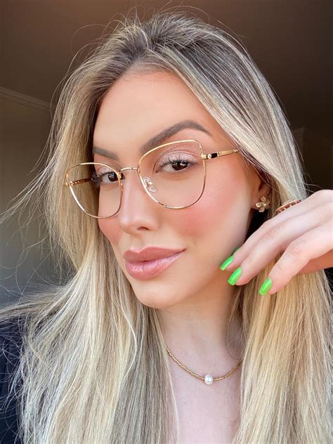 Armação De Oculos Feminino Dourado - Armação De Óculos de Grau Jade Dourado | Óculos Feminino Barato ...