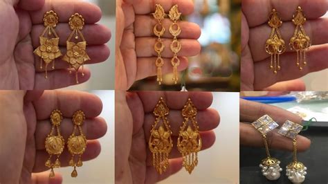 letest beautiful gold earrings designdaily wear light weight gold