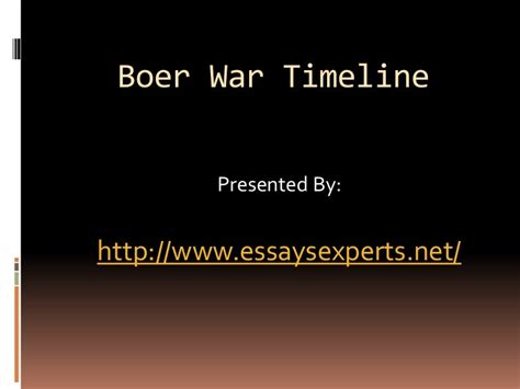 Boer war timeline