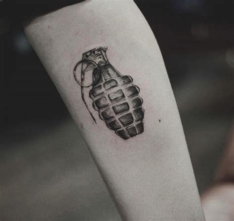 Grenade Neck Tattoo