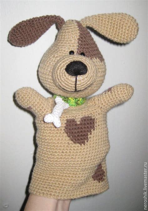 Щенок - игрушка на руку | Hand puppets, Crochet baby boots, Crochet animals
