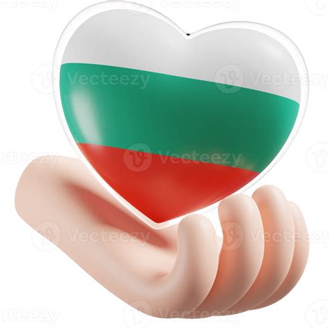 Free Bulgaria flag with heart hand care realistic 3d textured 19944243 ...