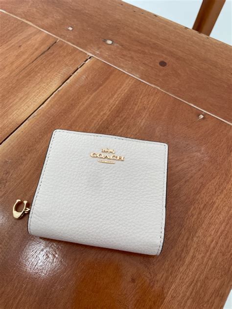 Amazon.com: Coach Pebble Leather Snap Wallet Chalk Style No. C2862