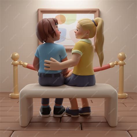 Le rendu en 3D d'un couple de lesbiennes | PSD Gratuite