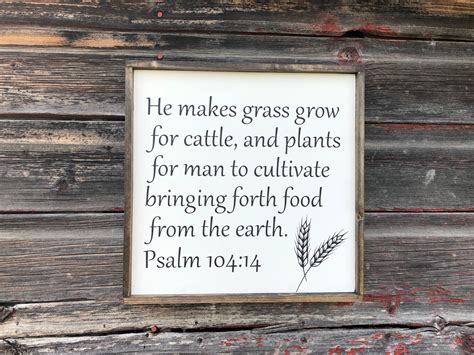 Psalm 104:14 Rustic Farmhouse Sign Harvest Decor Gift for | Etsy Canada