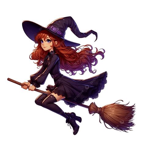 A Cute Little Good Witch Flying With Broomstick, Little Witch, Cute