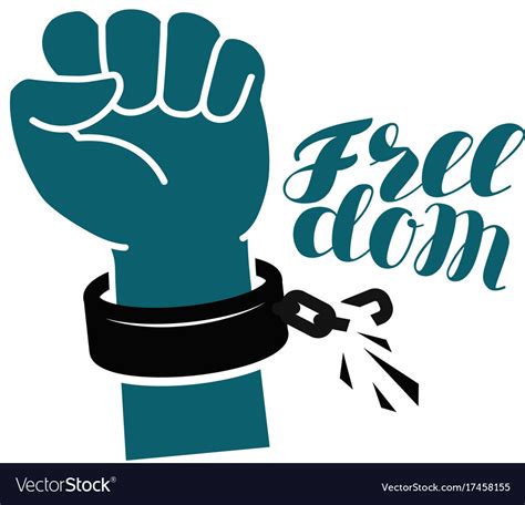 freedom liberty  symbol hand raised fist vector image
