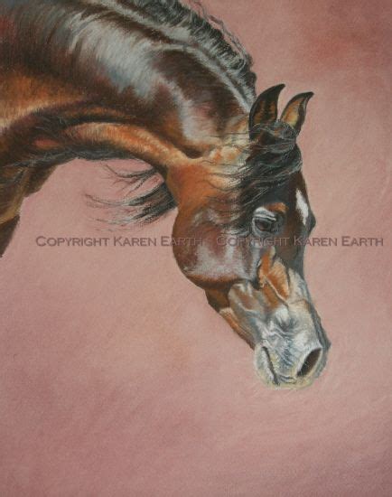 Portrait of a bay arab horse, a painting by Karen Earth website http ...