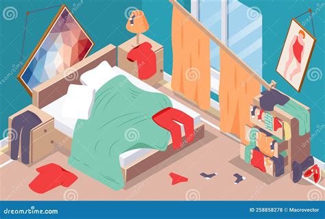 Messy Room Background stock vector. Illustration of room - 258858278