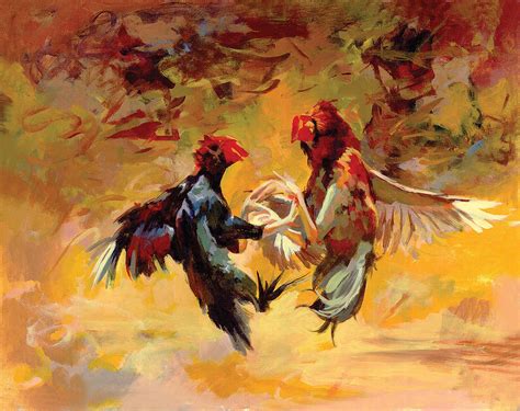 Cock Fight Painting by Art Tantra | Pixels