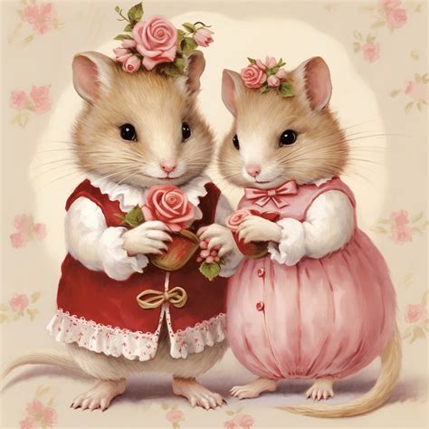 valentine mice art print  stock photo public domain pictures