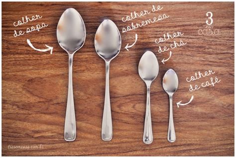 Colher De Chá E De Café - Três em Casa: As colheres medidas na cozinha. Você sabe a diferença?