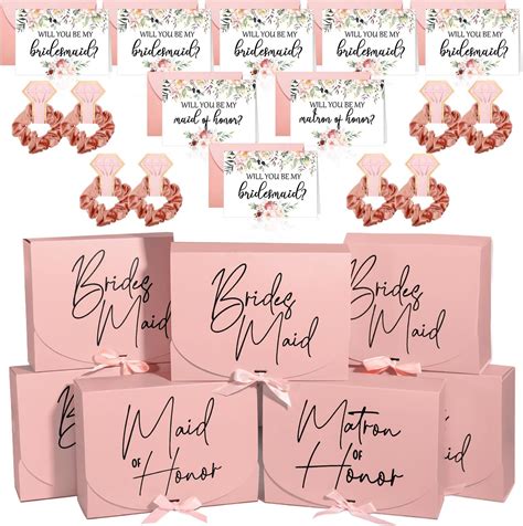 Amazon.com: ELITE BAGS Bridesmaid and Maid of Honor Question Gift Boxes