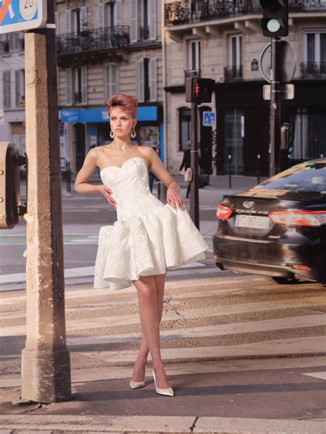 Bow-Inspired Jacquard Bridal Mini Dress | Kleinfeld Bridal