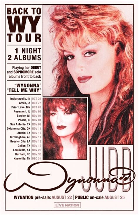 Wynonna Judd Announces "Back To Wy" Tour Dates