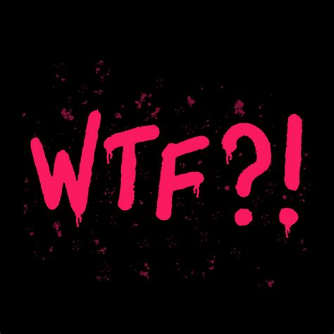 WTF chat abbreviation, graffiti text in black background. Illustration