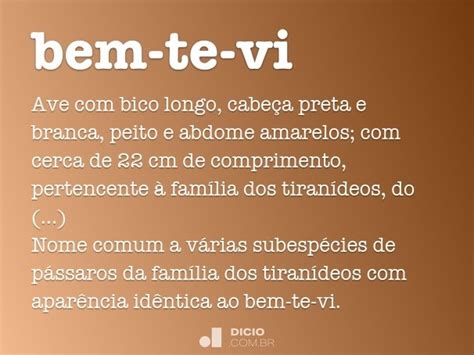 Plural De Bem Te Vi - Bem-te-vi - Dicio, Dicionário Online de Português