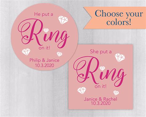 Engagement Stickers Engagement Party Favor Sticker Wedding - Etsy