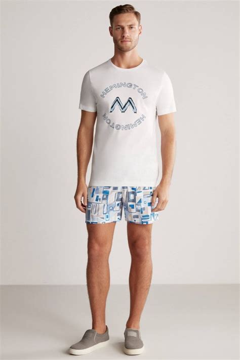 hemington logolu pima pamuk beyaz  shirt hemington