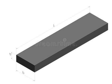 rolled steel rectangle flat profile illustration isolated  white