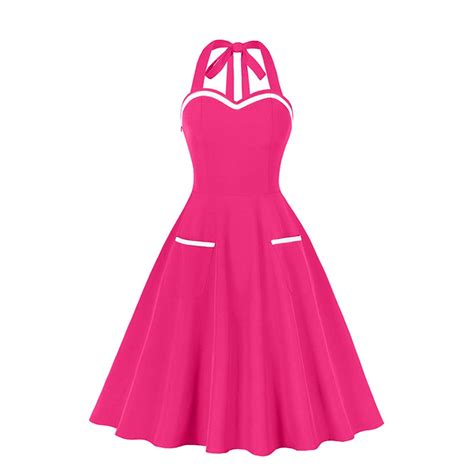 STETMN Women's Vintage Polka Audrey Dress 1950s Halter Retro Cocktail