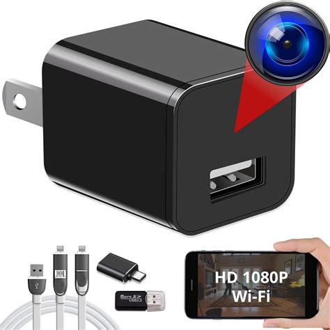 Wireless Hidden WiFi Spy Camera Charger - HD 1080P Remote View - USB
