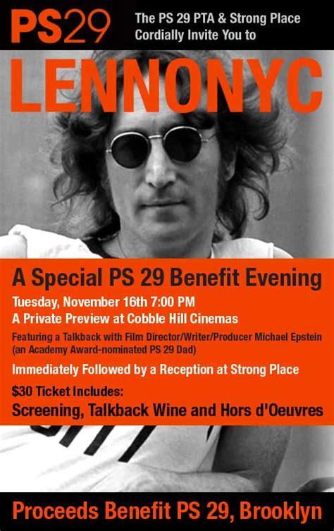 Cobble Hill Association: Lennonyc: A Benefit for PS29