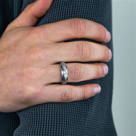 diamond gents ring  sterling silver shiels jewellers