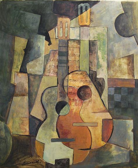 guitar cubist art cubist paintings abstract art painting
