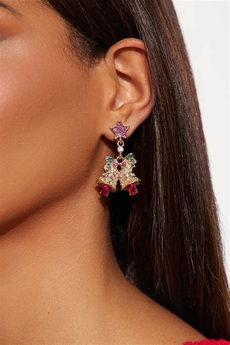 Sleigh Bells Sparkling Earrings - Gold/combo | Fashion Nova