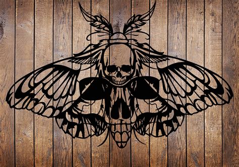 SVG/PNG Gothic Butterfly Skull Tattoo Horror Stencil for Cricut Vinyl