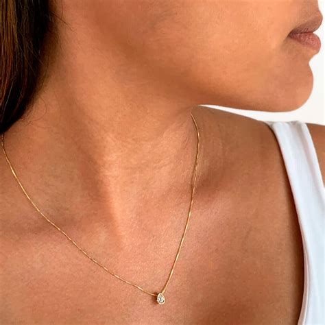 Colar Folheado A Ouro Feminino - Colar Folheado a Ouro 18k Gota Tam P