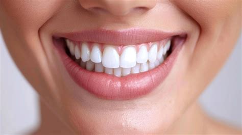 Close-up of a beautiful smile with white teeth. Perfect dental health