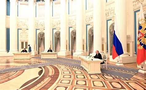 Signing of documents recognising Donetsk and Lugansk People’s Republics ...