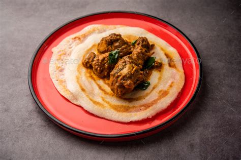 Chicken curry dosa is a south indian non vegetarian recipe Stock Photo