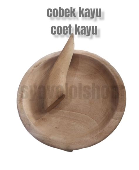 cobek kayu coet kayu  ulekan lazada indonesia